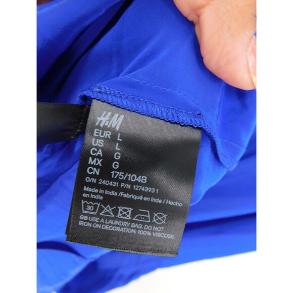 NWT H&M Studio Deep Blue Sleeveless Beaded Detail Maxi Dress Size Large - Picture 6 of 8